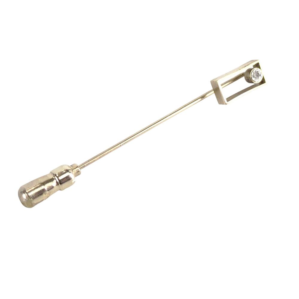 Vtg Anson Men's‎ 12K GF Tie Tack Screw-Back Pin, Gold Faceted Element 1940s-60s
